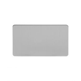 Soho Lighting Brushed Chrome Flat Plate Double Blank Plates Screwless