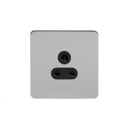 Soho Lighting Brushed Chrome Flat Plate 5 Amp Unswitched Socket Blk Ins Screwless