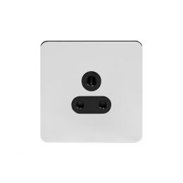 Soho Lighting Polished Chrome Flat Plate 5 Amp Unswitched Socket Blk Ins Screwless