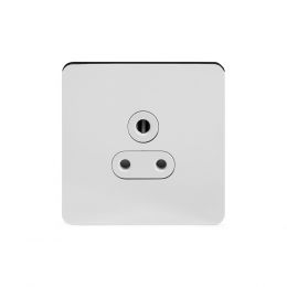 Soho Lighting Polished Chrome Flat Plate 5 Amp Unswitched Socket Wht Ins Screwless