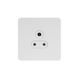 Soho Lighting White Metal Flat Plate 5 Amp Unswitched Socket Wht Ins Screwless