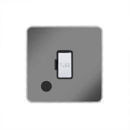 Soho Fusion Black Nickel & Polished Chrome With Chrome Edge 13A Unswitched Flex Outlet Black Insert Screwless