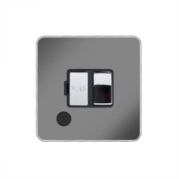 Soho Fusion Black Nickel & Polished Chrome With Chrome Edge 13A Switched Fuse Flex Outlet Black Insert Screwless