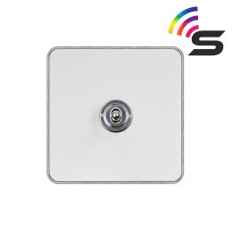Soho Fusion White Metal & Polished Chrome 1 Gang 150W Smart Toggle Switch