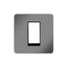 Soho Lighting Black Nickel Plate with Chrome Edge Single Data Plate 1 Module Blk Ins Screwless