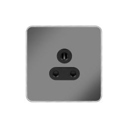 Soho Lighting Black Nickel Plate with Chrome Edge 5 Amp Unswitched Socket Blk Ins Screwless