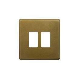 Soho Lighting Old Brass 2 Gang RM Rectangular Module Grid Switch Plate