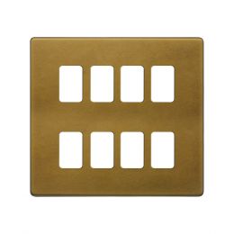Soho Lighting Old Brass 8 Gang RM Rectangular Module Grid Switch Plate
