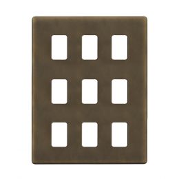 Soho Lighting Vintage Brass 9 Gang RM Rectangular Module Grid Switch Plate