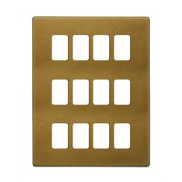 Soho Lighting Old Brass 12 Gang RM Rectangular Module Grid Switch Plate