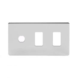 Soho Lighting Polished Chrome 3 Gang 2RM+1CM Dual Module Grid Switch Plate
