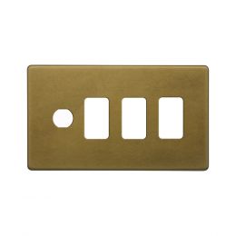 Soho Lighting Old Brass 4 Gang 3RM+1CM Dual Module Grid Switch Plate