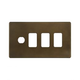 Soho Lighting Vintage Brass 4 Gang 3RM+1CM Dual Module Grid Switch Plate