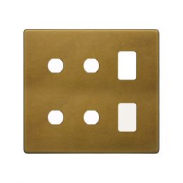Soho Lighting Old Brass 6 Gang 2RM+4CM Dual Module Grid Switch Plate