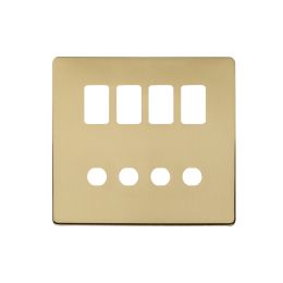 Soho Lighting Brushed Brass 8 Gang 4RM+4CM Dual Module Grid Switch Plate