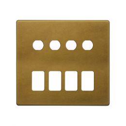 Soho Lighting Old Brass 8 Gang 4RM+4CM Dual Module Grid Switch Plate
