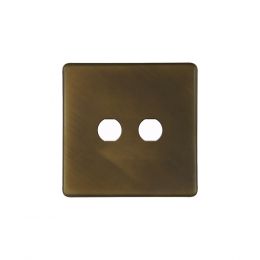 Soho Lighting Vintage Brass 2 Gang CM Circular Module Grid Switch Plate