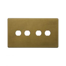 Soho Lighting Old Brass 4 Gang CM Circular Module Grid Switch Plate