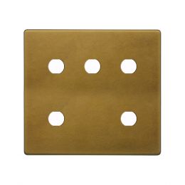 Soho Lighting Old Brass 5 Gang CM Circular Module Grid Switch Plate