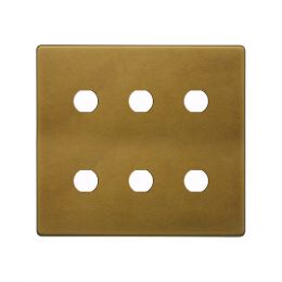 Soho Lighting Old Brass 6 Gang CM Circular Module Grid Switch Plate