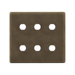 Soho Lighting Vintage Brass 6 Gang CM Circular Module Grid Switch Plate