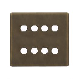 Soho Lighting Vintage Brass 8 Gang CM Circular Module Grid Switch Plate