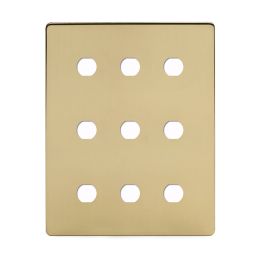 Soho Lighting Brushed Brass 9 Gang CM Circular Module Grid Switch Plate