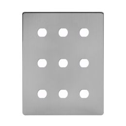 Soho Lighting Brushed Chrome 9 Gang CM Circular Module Grid Switch Plate