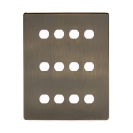 Soho Lighting Antique Brass 12 Gang CM Circular Module Grid Switch Plate