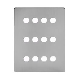 Soho Lighting Brushed Chrome 12 Gang CM Circular Module Grid Switch Plate