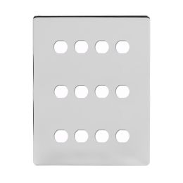 Soho Lighting Polished Chrome 12 Gang CM Circular Module Grid Switch Plate