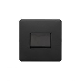 Soho Lighting Matt Black 10A 1 Gang 1 Way 3-Pole Fan Isolator Black Insert Screwless