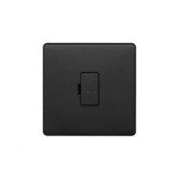 Soho Lighting Matt Black 13A Unswitched Fused Connection Unit (FCU) Black Insert Screwless