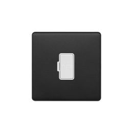 Soho Fusion Matt Black & White 13A Unswitched Fused Connection Unit (FCU) Screwless