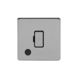 Soho Lighting Brushed Chrome 13A Unswitched Connection Unit Flex Outlet Blk Ins Screwless