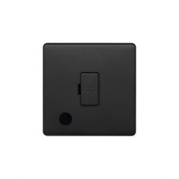 Soho Lighting Matt Black 13A Unswitched Flex Outlet Black Insert Screwless