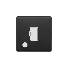 Soho Fusion Matt Black & White 13A Unswitched Flex Outlet Screwless