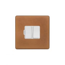 Soho Fusion Antique Copper & White 13A Switched Fused Connection Unit (FCU) Screwless