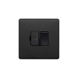 Soho Lighting Matt Black 13A Switched Fused Connection Unit (FCU) Black Insert Screwless