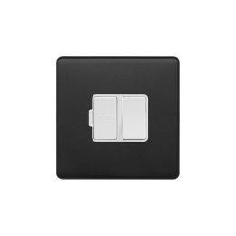 Soho Fusion Matt Black & White 13A Switched Fused Connection Unit (FCU) Screwless