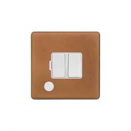Soho Fusion Antique Copper & White 13A Switched Fuse Flex Outlet Screwless