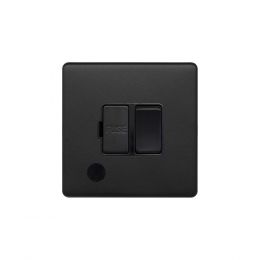 Soho Lighting Matt Black 13A Switched Fuse Flex Outlet Black Insert Screwless