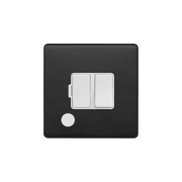 Soho Fusion Matt Black & White 13A Switched Fuse Flex Outlet Screwless