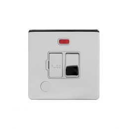 Soho Lighting Polished Chrome 13A Switched Fuse Connection Unit Flex Outlet With Neon Wht Ins Screwless