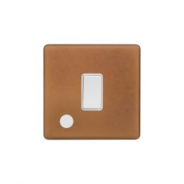 Soho Fusion Antique Copper & White 20A 1 Gang DP Switch Flex Outlet Screwless