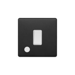 Soho Fusion Matt Black & White 20A 1 Gang DP Switch Flex Outlet Screwless