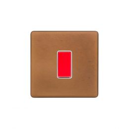 Soho Fusion Antique Copper & White 45A 1 Gang Double Pole Switch Screwless