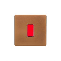 Soho Fusion Antique Copper & White 45A 1 Gang Double Pole Switch Screwless
