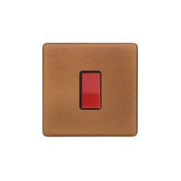 Soho Lighting Antique Copper 45A 1 Gang Double Pole Switch, Single Plate
