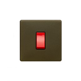 Soho Lighting Bronze 45A 1 Gang Double Pole Switch Sml Plate Screwless